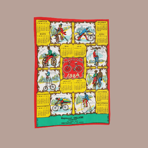 VINTAGE 76 ANCIEN TORCHON CALENDRIER ECUREUIL Chambery Caisse 297415823021